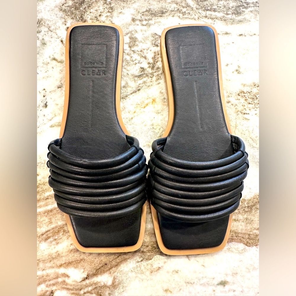Dolce Vita Black Slide Sandals Size 9 flats